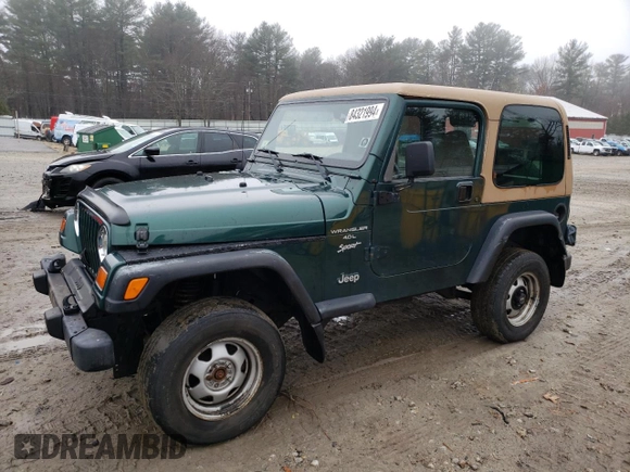 1999 Jeep Wrangler Sport with VIN 1J4FY19S2XP446059, listed as a Copart auction lot 84321994 with 183,068 mi miles and Clean Title. Bid and sale history available at carsss.com. Image 1.
