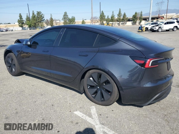 2025 Tesla Model 3 Long Range z VIN 5YJ3E1EB0SF986178, wystawiony jako Copart lot #57612115 z przebiegiem Nie podano mil oraz Szkoda całkowita • Salvage title. Historia ofert i sprzedaży dostępna na DreamBid. Obrazek 2.