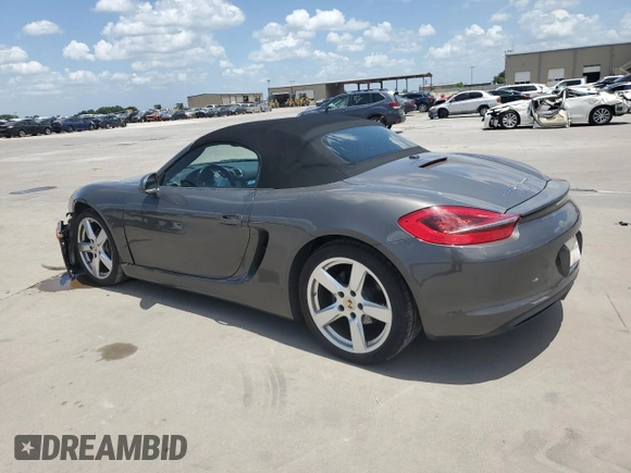 2014 Porsche Boxster с VIN WP0CA2A88EK120697, выставлен на аукционе Copart как лот 62939584 с пробегом 87 416 миль миль и Списание • Salvage title. История ставок и продаж доступна на DreamBid. Изображение 2.