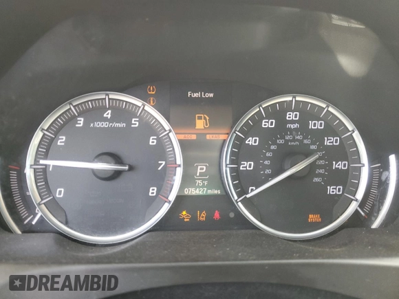 2018 Acura TLX w/Technology Pkg with VIN 19UUB1F50JA003840, listed as a Copart auction lot 50832675 with 75,427 mi miles and Salvage Title. Bid and sale history available at carsss.com. Image 9.