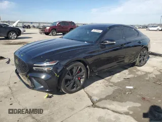 2022 Genesis G70 3.3T with VIN KMTG54TE0NU103581, listed as a Copart auction lot 46139865 with 43,493 mi miles and Salvage Title. Bid and sale history available at carsss.com. Image 1.