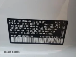 2024 Volkswagen Golf GTI Autobahn with VIN WVWVA7CD0RW126458, listed as a Copart auction lot 60822874 with 2,510 mi miles and Salvage Title. Bid and sale history available at carsss.com. Image 14.