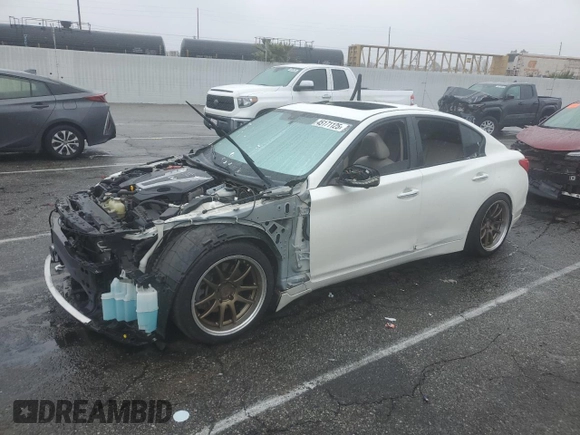 2017 Infiniti Q50 Sport with VIN JN1EV7AP5HM743157, listed as a Copart auction lot 45171125 with 69,641 mi miles and Salvage title. Bid and sale history available at DreamBid. Image 1.