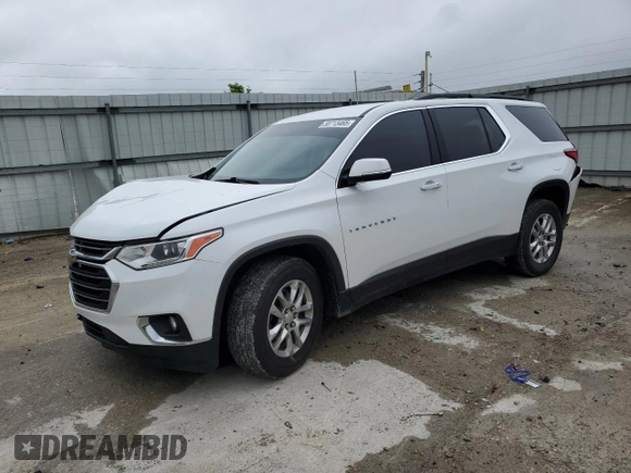 2020 Chevrolet Traverse LT Cloth z VIN 1GNERGKW7LJ317236, wystawiony jako Copart lot #58713465 z przebiegiem 79 070 mil mil oraz Szkoda całkowita • Salvage title. Historia ofert i sprzedaży dostępna na DreamBid. Obrazek 1.