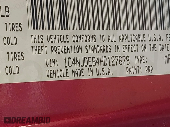 2017 Jeep Compass High Altitude with VIN 1C4NJDEB4HD127679, listed as a IAAI auction lot 41534669 with 208,949 mi miles and . Bid and sale history available at DreamBid. Image 9.