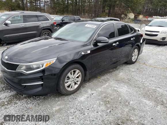 2018 Kia Optima LX with VIN 5XXGT4L39JG179934, listed as a Copart auction lot 47124485 with 135,623 mi miles and Salvage Title. Bid and sale history available at carsss.com. Image 1.