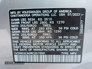 2024 Volkswagen Atlas SE with VIN 1V2WE2CA0RC201550, listed as a IAAI auction lot 42048995 with 47,181 mi miles and . Bid and sale history available at DreamBid. Image 9.