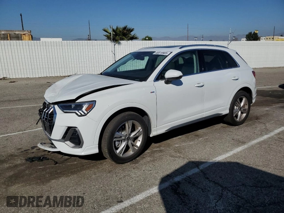 2022 Audi Q3 S line Premium Plus with VIN WA1EECF37N1084209, listed as a Copart auction lot 46819905 with 12,574 mi miles and Salvage Title. Bid and sale history available at carsss.com. Image 1.