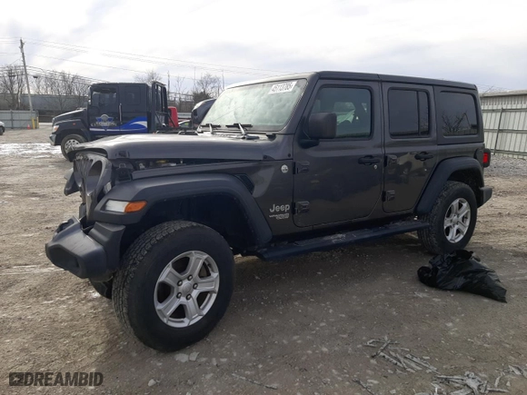 2018 Jeep Wrangler Unlimited Sport S with VIN 1C4HJXDG9JW135668, listed as a Copart auction lot 45113785 with 97,538 mi miles and Salvage Title. Bid and sale history available at carsss.com. Image 1.
