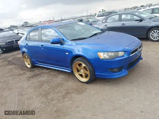 2010 Mitsubishi Lancer GTS with VIN JA32X8HW3AU011482, listed as a IAAI auction lot 41521067 with 186,620 mi miles. Bid and sale history available at carsss.com. Image 1.