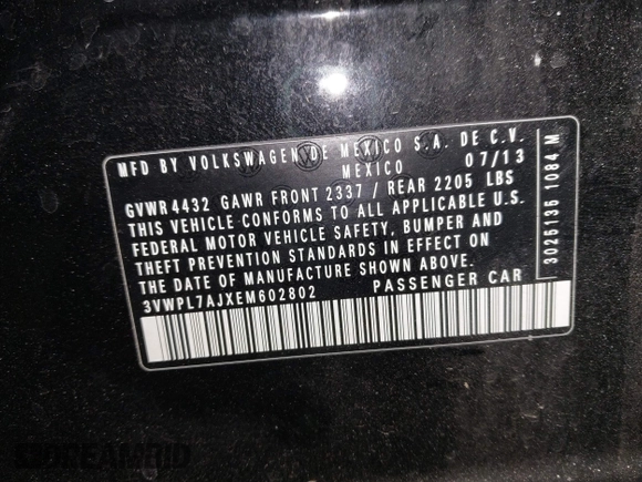 2014 Volkswagen Jetta TDI w/Sunroof z VIN 3VWPL7AJXEM602802, wystawiony jako IAAI lot #41357531 z przebiegiem 156 067 mil mil oraz . Historia ofert i sprzedaży dostępna na DreamBid. Obrazek 9.