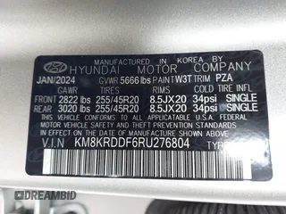 2024 Hyundai Ioniq 5 Limited z VIN KM8KRDDF6RU276804, wystawiony jako IAAI lot #41832379 z przebiegiem 4 561 mil mil oraz . Historia ofert i sprzedaży dostępna na DreamBid. Obrazek 9.