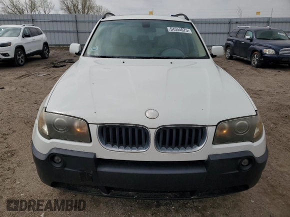 2004 BMW X3 2.5i with VIN WBXPA73424WB24749, listed as a Copart auction lot 54554075 with 166,954 mi miles and Clean Title. Bid and sale history available at DreamBid. Image 5.