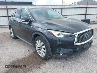2019 Infiniti QX50 LUXE with VIN 3PCAJ5M35KF100862, listed as a IAAI auction lot 42117385 with 81,089 mi miles. Bid and sale history available at carsss.com. Image 1.