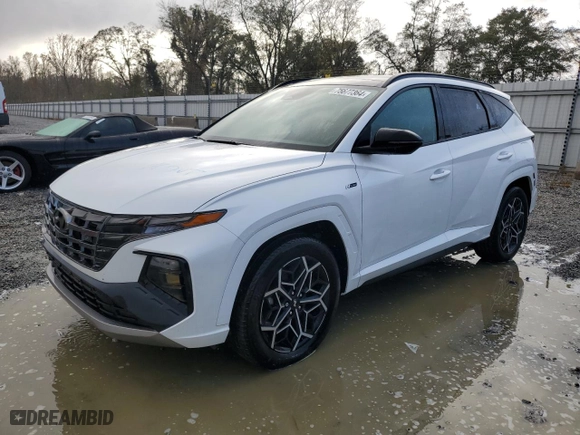 2024 Hyundai Tucson Hybrid N Line with VIN KM8JFCD18RU150205, listed as a Copart auction lot 75677364 with 0 mi miles and Salvage Title. Bid and sale history available at carsss.com. Image 1.