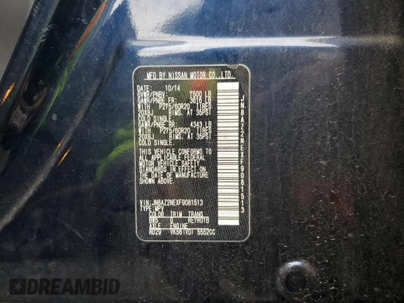 2015 Infiniti QX80 с VIN JN8AZ2NEXF9081513, выставлен на аукционе Copart как лот 51276015 с пробегом 158 004 миль миль и Списание • Salvage title. История ставок и продаж доступна на DreamBid. Изображение 13.