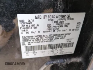 2014 Ford Edge SEL with VIN 2FMDK3J95EBA83615, listed as a Copart auction lot 51201445 with 127,376 mi miles and Salvage Title. Bid and sale history available at carsss.com. Image 12.