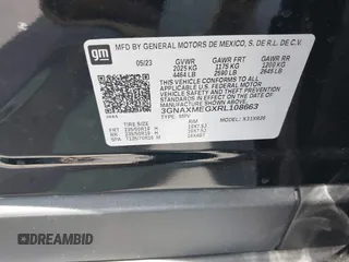 2024 Chevrolet Equinox RS with VIN 3GNAXMEGXRL108663, listed as a IAAI auction lot 42508860 with 15,675 mi miles and . Bid and sale history available at DreamBid. Image 9.