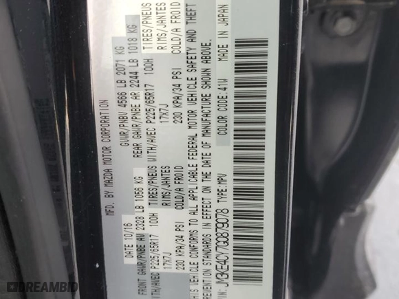 2016 Mazda CX-5 Touring with VIN JM3KE4CY7G0879078, listed as a Copart auction lot 44952145 with 147,903 mi miles and Salvage Title. Bid and sale history available at carsss.com. Image 13.