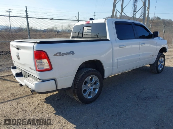 2019 Ram 1500 Big Horn/Lone Star with VIN 1C6SRFFT5KN766371, listed as a IAAI auction lot 41764151 with 93,327 mi miles. Bid and sale history available at carsss.com. Image 4.