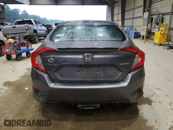 2020 Honda Civic Sedan Sport with VIN 19XFC2F85LE000033, listed as a Copart auction lot 53673405 with 45,386 mi miles and Salvage Title. Bid and sale history available at carsss.com. Image 6.