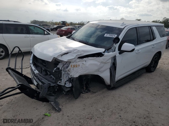 2022 Chevrolet Tahoe Commercial with VIN 1GNSCLED9NR301647, listed as a Copart auction lot 81709524 with 42,407 mi miles and Salvage Title. Bid and sale history available at carsss.com. Image 1.