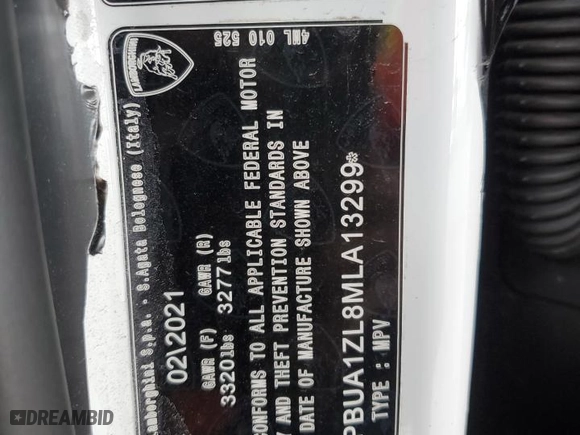 2021 Lamborghini Urus with VIN ZPBUA1ZL8MLA13299, listed as a Copart auction lot 43382284 with 20,929 mi miles and Salvage Title. Bid and sale history available at carsss.com. Image 14.