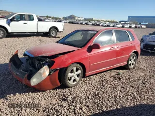 2007 Kia Spectra with VIN KNAFE161175005560, listed as a Copart auction lot 42368135 with 190,987 mi miles and Salvage Title. Bid and sale history available at carsss.com. Image 1.