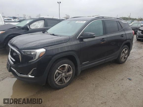 2018 GMC Terrain SLT with VIN 3GKALVEV7JL357813, listed as a Copart auction lot 80859704 with 97,437 mi miles and Salvage Title. Bid and sale history available at carsss.com. Image 1.