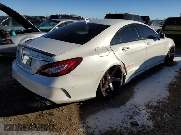 2015 Mercedes-Benz CLS-Class CLS 63 AMG S-Model with VIN WDDLJ7GBXFA156050, listed as a Copart auction lot 82990394 with 54,454 mi miles and Salvage Title. Bid and sale history available at carsss.com. Image 3.