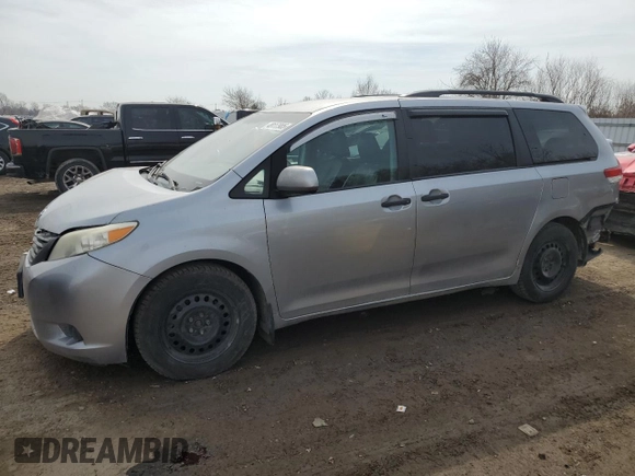 2014 Toyota Sienna L with VIN 5TDZK3DC7ES489962, listed as a Copart auction lot 48117985 with 329,366 mi miles and Clean Title. Bid and sale history available at carsss.com. Image 1.
