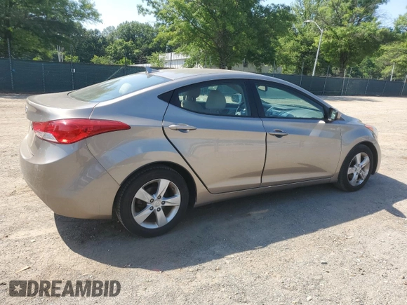 2013 Hyundai Elantra GLS with VIN 5NPDH4AE9DH444482, listed as a Copart auction lot 61846945 with 76,536 mi miles and Salvage title. Bid and sale history available at DreamBid. Image 3.