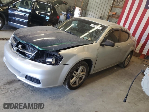 2012 Dodge Avenger SE with VIN 1C3CDZAG8CN291344, listed as a Copart auction lot 49129345 with 187,737 mi miles and Salvage Title. Bid and sale history available at DreamBid. Image 1.