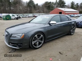 2013 Audi S8 with VIN WAUD2AFD4DN028188, listed as a Copart auction lot 47768235 with 167,382 mi miles and Clean Title. Bid and sale history available at carsss.com. Image 1.