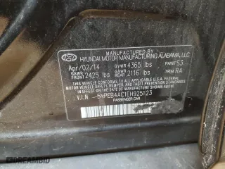 2014 Hyundai Sonata GLS with VIN 5NPEB4AC1EH925123, listed as a Copart auction lot 44075835 with 0 mi miles and Salvage Title. Bid and sale history available at carsss.com. Image 12.