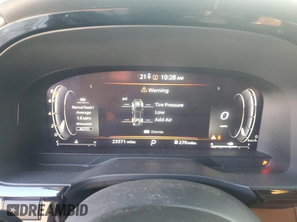 2022 Infiniti QX60 Sensory with VIN 5N1DL1GS6NC339921, listed as a Copart auction lot 88703725 with 23,571 mi miles and Salvage title. Bid and sale history available at DreamBid. Image 9.