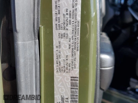 2020 Jeep Wrangler Sport S с VIN 1C4GJXAN4LW350067, выставлен на аукционе Copart как лот 89329535 с пробегом 74 668 миль миль и Списание • Salvage title. История ставок и продаж доступна на DreamBid. Изображение 15.