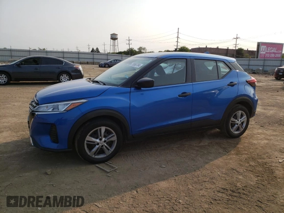 2022 Nissan Kicks S with VIN 3N1CP5BV9NL502811, listed as a Copart auction lot 70958704 with 42,814 mi miles and Salvage Title. Bid and sale history available at carsss.com. Image 1.