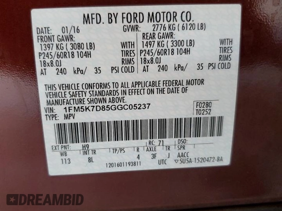 2016 Ford Explorer XLT with VIN 1FM5K7D85GGC05237, listed as a Copart auction lot 53132725 with 119,355 mi miles and Salvage Title. Bid and sale history available at carsss.com. Image 13.