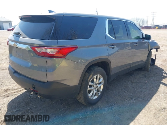 2020 Chevrolet Traverse LS with VIN 1GNERFKW0LJ262283, listed as a IAAI auction lot 42106293 with 52,934 mi miles and . Bid and sale history available at DreamBid. Image 4.