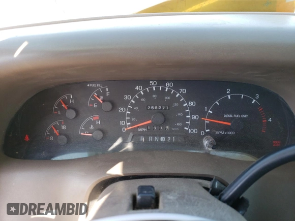 1999 Ford Super Duty F-250 XL with VIN 1FTNW21F5XEE10907, listed as a Copart auction lot 48815195 with 258,271 mi miles and Clean Title. Bid and sale history available at carsss.com. Image 9.