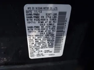 2014 Nissan Murano S with VIN JN8AZ1MW3EW510088, listed as a IAAI auction lot 41526893 with 193,364 mi miles and . Bid and sale history available at DreamBid. Image 9.