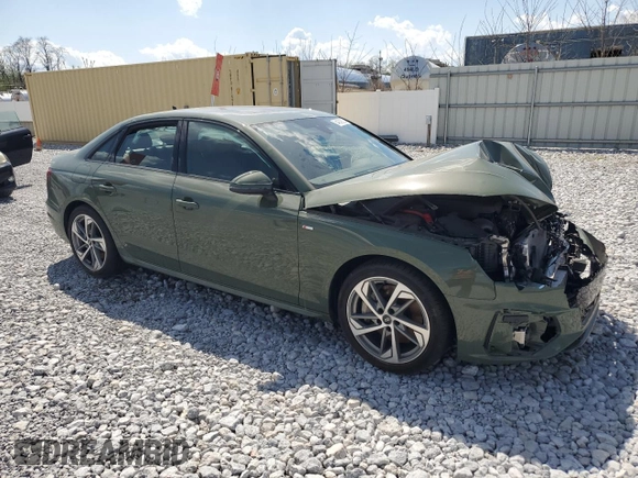 2025 Audi A4 S line Premium Plus with VIN WAUEAAF48SN000964, listed as a Copart auction lot 54632825 with 9,912 mi miles and Salvage Title. Bid and sale history available at DreamBid. Image 4.