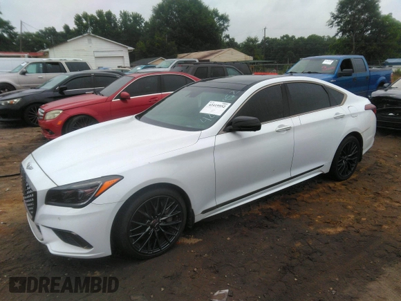 2018 Genesis G80 Sport with VIN KMHGN4JB2JU222617, listed as a IAAI auction lot 42419952 with 70,390 mi miles and . Bid and sale history available at DreamBid. Image 17.