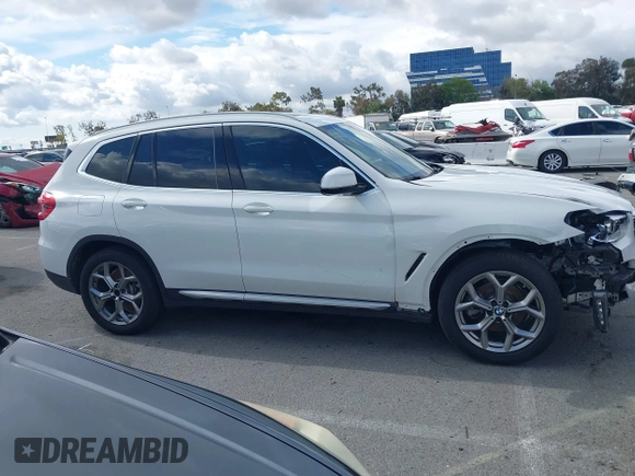 2021 BMW X3 sDrive30i with VIN 5UXTY3C01M9H12586, listed as a IAAI auction lot 42131082 with 44,206 mi miles. Bid and sale history available at carsss.com. Image 13.