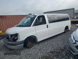 2013 Chevrolet Express Passenger LT z VIN 1GAZG1FG6D1158008, wystawiony jako Copart lot #54505715 z przebiegiem Nie podano mil oraz Szkoda całkowita • Salvage title. Historia ofert i sprzedaży dostępna na DreamBid. Obrazek 1.