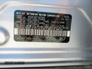 2017 Mitsubishi Outlander ES with VIN JA4AP3AU3HZ069902, listed as a Copart auction lot 57894455 with 184,416 mi miles and Salvage title. Bid and sale history available at DreamBid. Image 13.