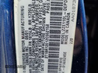 2002 Toyota Corolla CE с VIN 2T1BR12E12C552158, выставлен на аукционе Copart как лот 42851425 с пробегом 174 324 миль миль и Чистый • Clean title. История ставок и продаж доступна на DreamBid. Изображение 12.