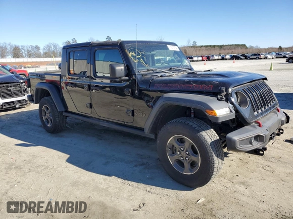 2021 Jeep Gladiator Rubicon with VIN 1C6JJTBG0ML507537, listed as a Copart auction lot 74213254 with 41,445 mi miles and Salvage title. Bid and sale history available at DreamBid. Image 4.
