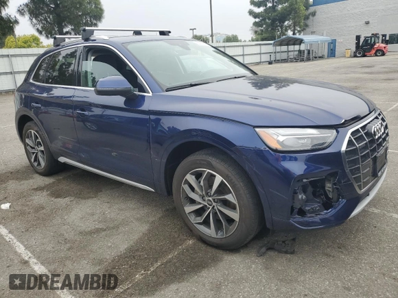 2021 Audi Q5 Premium with VIN WA1AAAFY1M2003515, listed as a Copart auction lot 55059915 with Not Provided miles and Salvage Title. Bid and sale history available at DreamBid. Image 4.